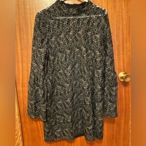 BCBGeneration Black and Gold Swirl Dress